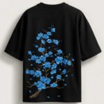 Arthdrop T-Shirt noir brodrie bleu – Image 2