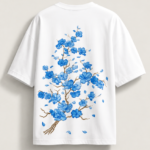 Arthdrop T-Shirt blanc brodrie bleu – Image 2