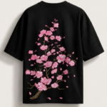 Arthdrop T-Shirt noir brodrie Rose – Image 2